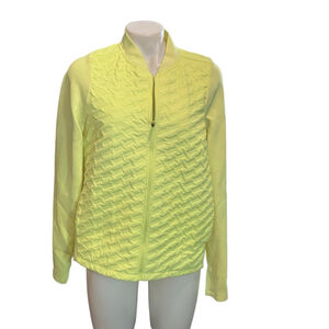 Women's Avia Neon Yellow Quilted Puffer Jacket L euc